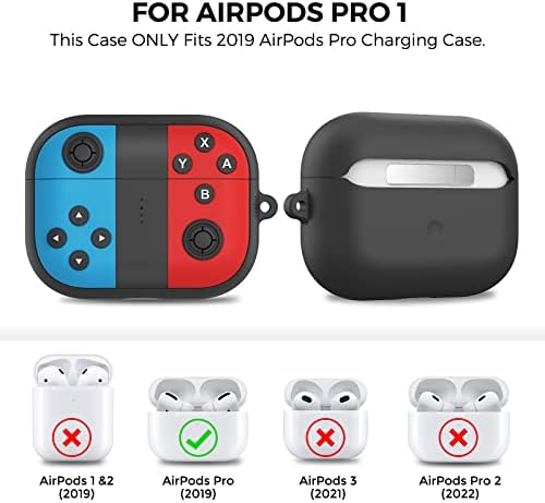 TRONWİN Silikon Airpods Pro Kılıf Koruyucu Kapaklar Cilt Airpods Pro 1 için Gamepad Tasarımı [Kablosuz Şarjı Destekleyin]