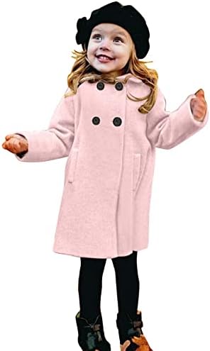 Yürüyor Çocuk Sonbahar kışlık ceketler Kızlar Yün Kruvaze Trençkot Yaka Bebek Kız Trençkot ? ? ? Ceket