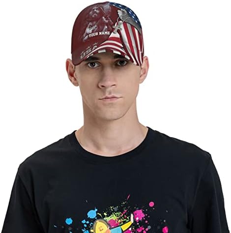 Amerikan Bayrağı Beyzbol Kapaklar, Özel Ad / Metin Baba Şapka 3D Baskı Ayarlanabilir Hıristiyan Şapkalar Erkekler