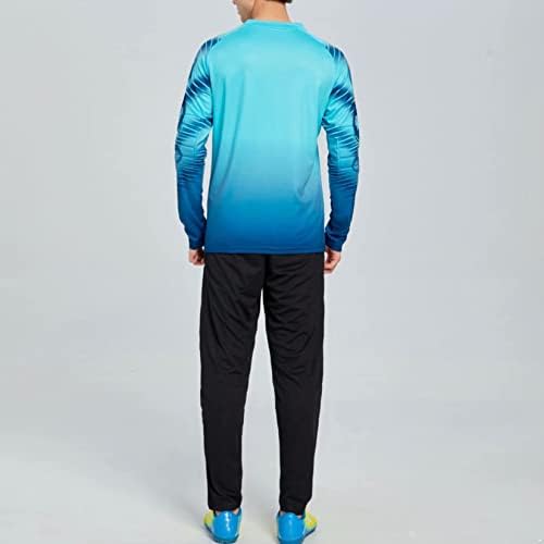 Loodgao Gençlik Erkek 2 Parça Futbol Kaleci Giysileri Yastıklı Kaleci Gömlek Sweatpants Futbol Eşofman