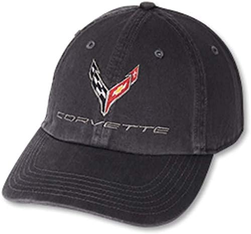 C8 Corvette Yeni Nesil Giysi Yıkanmış Şapka (Kömür)
