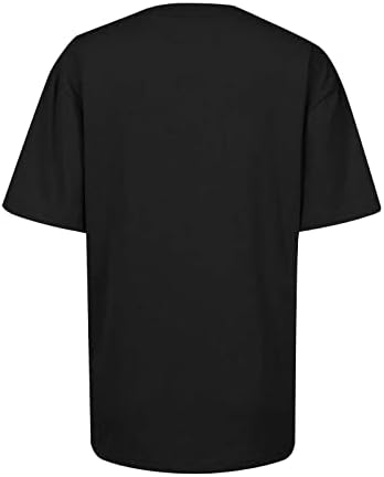 Aziz patrick Günü Gömlek Kadınlar için Yonca Baskı Gömlek Shamrock Gevşek Tees Tişörtleri Kısa Kollu sıfır yaka bluzlar