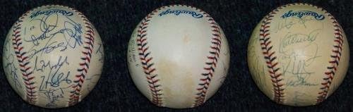 1995 All Star Maçı İmzalı Beyzbol Topları AL NL UMPS JSA LOA Puckett Ripken Piazza WOW-İmzalı Beyzbol Topları