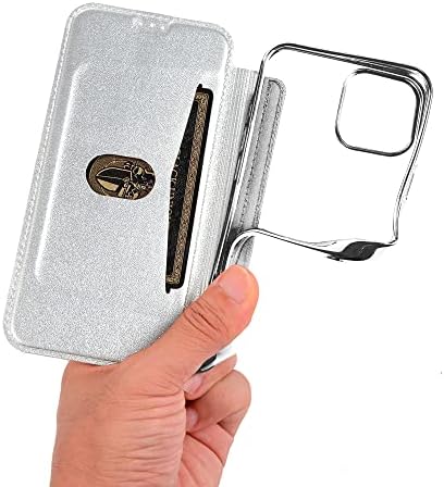 ıphone 14 ile Uyumlu LUVI Artı Bling Cüzdan Kılıf Sparkly PU Deri Parlak Glitter Flip Kickstand Kart Tutucu Yumuşak