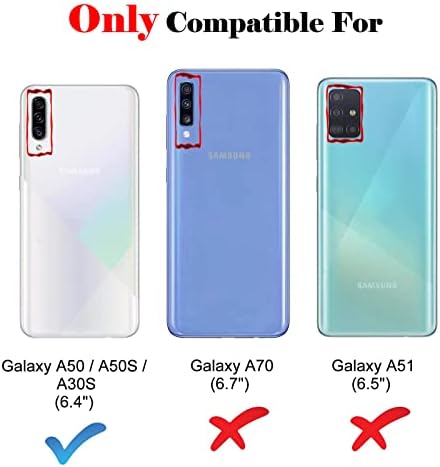 KKEIKO Kılıf için Galaxy A50 / Galaxy A50S / Galaxy A30S, PU deri cüzdan Kılıf için Samsung Galaxy A50 / Galaxy A50S