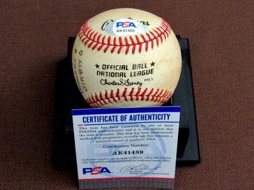 Jerry Reuss 1980 Vurucu Yok Dodgers İmzalı Otomatik Oyun Kullanılmış Feeney Onl Beyzbol Psa İmzalı Beyzbol Topları