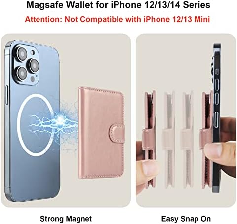 MagSafe Cüzdan Manyetik Kart Tutucu için Bocasal, iPhone 14/13/12 Pro/Max/Plus için RFID Engelleme Deri Kart Yuvaları,