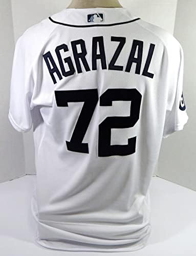 2020 Detroit Tigers Dario Agrazal 72 Oyun Verilen P Kullanılan Beyaz Forma Kaline 6 P-Oyun Kullanılan MLB Formaları