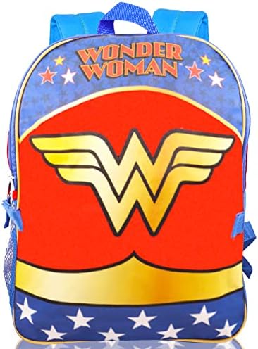 DC Shop Wonder Woman Sırt Çantası Öğle Yemeği Kutusu Seti ~ Premium 16 Wonder Woman Okul Çantası, Öğle Yemeği Çantası,