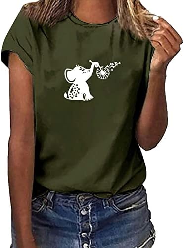 Bayan Sevimli Üstleri Grafik Tees Kısa Kollu Crewneck T Shirt Tees Gevşek Fit Casual Moda Tee Gömlek Genç Kız için