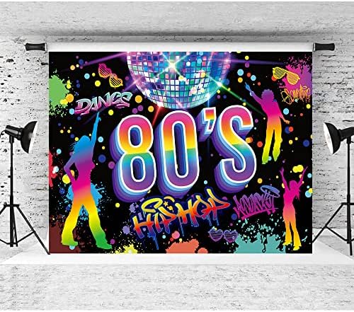 80'lerin Disko Temalı Parti Zemin, Retro Hip Hop Neon Dansçılar 80'lerin Partisi Ekstra Büyük duvar afişi Dekorasyon