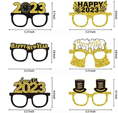 12 adet 2023 Yeni Yılınız Kutlu Olsun Gözlük Çocuklar Yetişkinler için Fantezi Yeni Yıl Arifesi parti gözlüğü Yeni