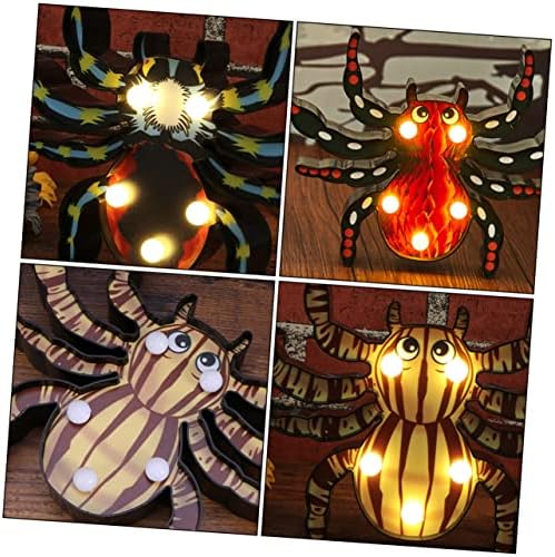 Veemoon 3 adet cadılar bayramı Jack-o-fener açık dekoratif ışıklar açık dize ışık örümcek lamba bahçe ışık parti düzeni