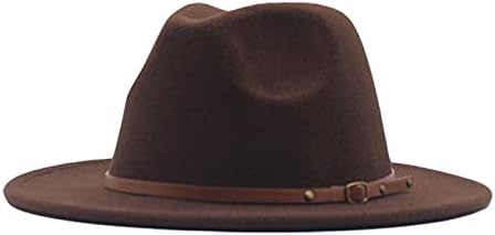 Şapka Kemer Tokası ile Kadın Geniş Ayarlanabilir geniş şapka Moda Yün Panama Şapka Klasik fötr şapka Ağız Yün Panama