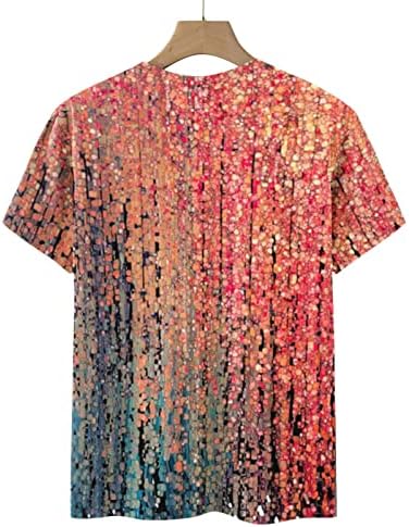 Bayan 2023 Elbise Moda Kısa Kollu Ekip Boyun Grafik Gevşek Fit Rahat Üst Gömlek Sonbahar Yaz pamuklu bluz Kadınlar