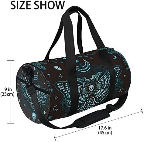 MNSRUU Spor Çantaları Kelebek Kafatası Mistisizm Spor spor çanta Seyahat Bagaj Gecede Çanta Erkekler Kadınlar için