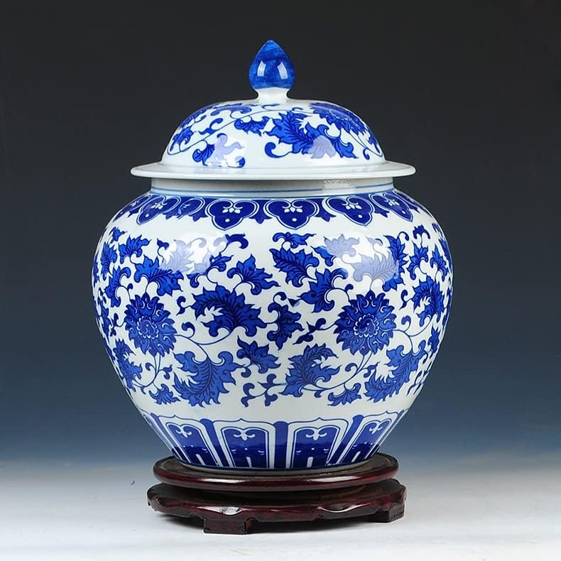 GENİGW Klasik Çin Mavi ve Beyaz Kavanozlar Antika Porselen Koleksiyon Zencefil Kavanozları