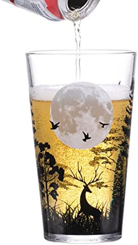 Orman Manzara bira Bardakları Dolunay Orman bira kupası Bardak Bar Züccaciye Çam Ağacı Orman Bardakları Bardak Bira