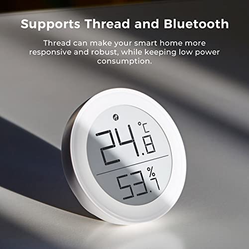 Qingping Termometre Higrometre Sensörü, HomeKit (Yalnızca iOS ile Çalışır), Ev için E Mürekkep Ekranlı Kablosuz İç