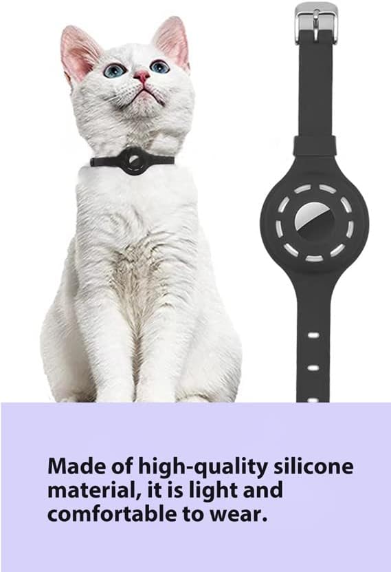 Marley'nin Arkadaşları Premium Yumuşak Silikon Su Geçirmez Airtag Kedi Tasması Elma Kedi / Köpek Floresan Küçük/Orta
