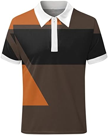 XXBR Yaz polo gömlekler Mens için, 2022 Yeni erkek Fermuar Boyun Golf Üstleri Kısa Kollu Patchwork Casual POLO GÖMLEK