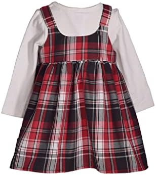 Bonnie Jean kızın Tatil Noel Elbise-Ekose Jumper Elbise Bebek ve Yürümeye Başlayan Kızlar için