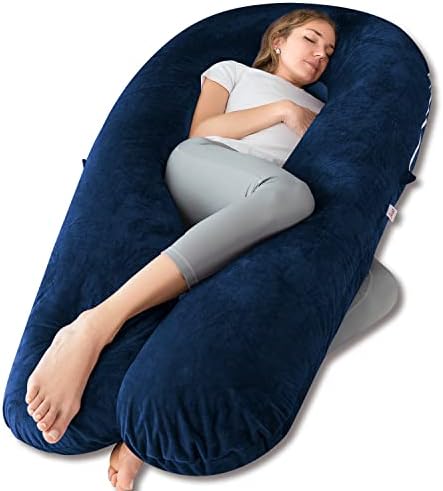 AngQı Tam Vücut Yastık, Gebelik Yastıklar Uyku için, 65 inç Analık Vücut Yastık Kadife Kapak ile Hamile Kadınlar için,