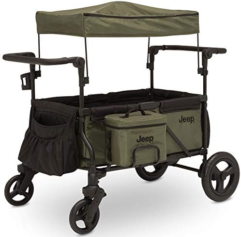 Delta Children'dan Jeep Deluxe Wrangler Bebek Arabası Vagonu-Soğutucu Çanta, Ebeveyn Düzenleyici ve Araba Koltuğu