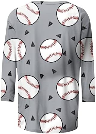 Anneler Günü 3/4 Kollu Gömlek Kadınlar için Yaz Beyzbol Anne Üstleri kadın Casual Ekip Boyun Moda Grafik Tees