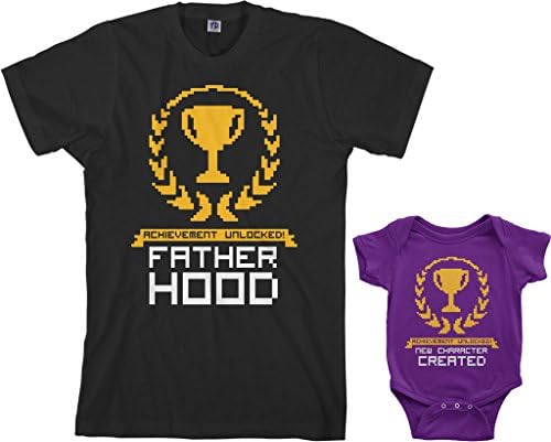 Threadrock Başarı Unlocked Bebek Bodysuit ve erkek tişört Eşleştirme Seti