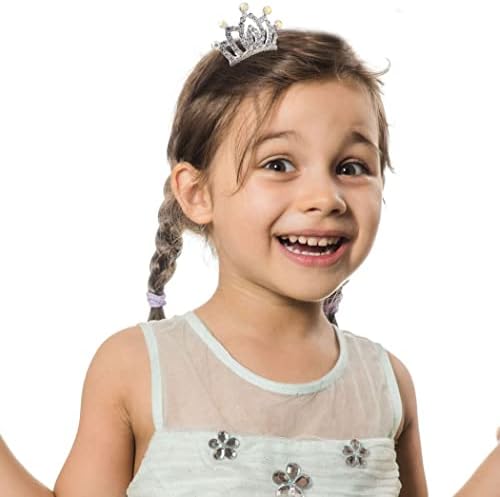 Kilshye Kız Gümüş Tiara Tarak 2 Adet Rhinestone Taçlar Combs Mini Prenses Balo Tiara Saç Aksesuarları Çocuklar için