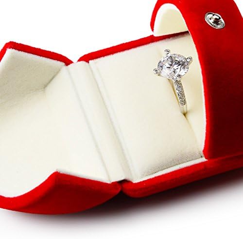 Teklif / Nişan / Düğün Premium Takı Hediye Kutusu için Oirlv kırmızı Kadife Yüzük Kutusu