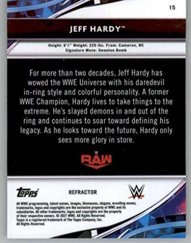 2021 Topps En İyi WWE Refrakter 15 Jeff Hardy Güreş Ticaret Kartı