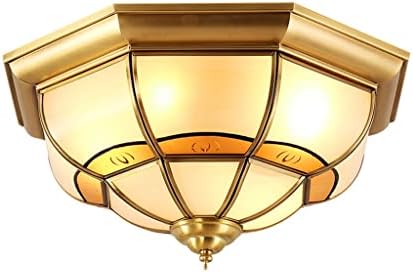 MJWDP Avrupa Bakır Tavan Lambası Balkon Sundurma Cam Küre Retro LED AC tavan lambası fikstürü (Renk: D, Boyut: D56cm)
