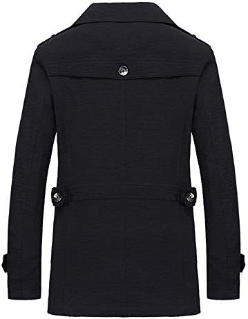 ıYYVV Erkek Kış Sıcak Ceket Palto Dış Giyim İnce Uzun Trençkot Düğmeleri Ceket Ceket