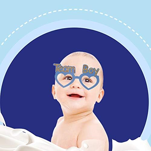 Amosfun Bebek Duş fotoğraf kabini Sahne Takımı Çocuk Gözlük Kağıt Gözlük Cinsiyet Reveal Parti Oyunları Malzemeleri