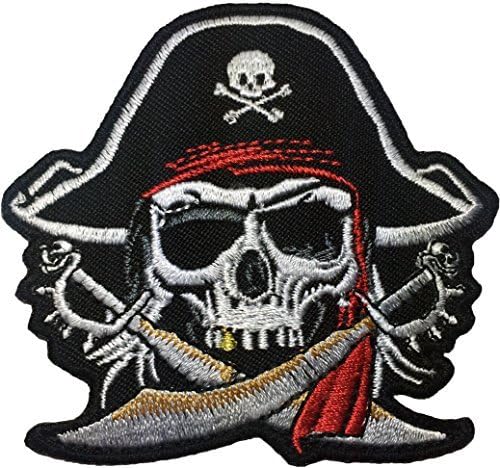 Kafatası Korsanlar Siyah Corsair Diş Altın Çapraz Kılıç Yama Boyutu 3 İnç Biker Ağır Metal Logo Ceket Yelek Gömlek