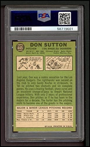 1967 Topps 445 Don Sutton Los Angeles Dodgers (Beyzbol Kartı) PSA PSA 7.00 Dodgers