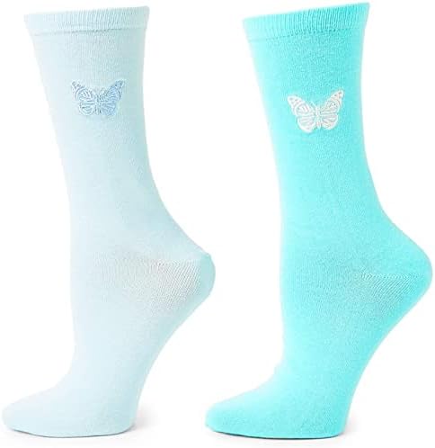 Zodaca Kelebek Mürettebat Çorap Kadınlar ve Kızlar için (5 Renk, Bir Boyut, 5 Çift)