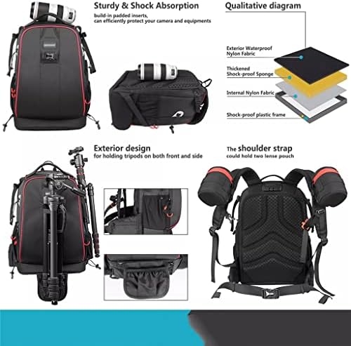 XXXDXDP Pro kamera çantası Su Geçirmez Darbeye Dayanıklı Ayarlanabilir Yastıklı Kamera sırt çantası Anti-Hırsızlık