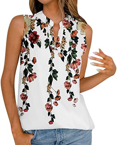 Bayanlar Casual Tops Kolsuz Bluzlar T Shirt V Boyun Spandex Grafik Rahat Fit Yaz Sonbahar Üstleri Giysi IW