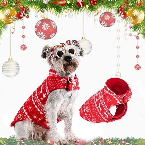 Noel Köpek Kazak Giysileri, kırmızı Ren Geyikleri Yenilik Noel Köpekler Kıyafet Kostüm Pet Kış Sıcak Polar Köpek Yelek