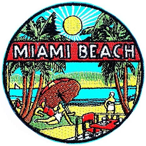 Miami Beach Güneydoğu Florida Atlantik Okyanusu Günbatımı Sahne Hindistan Cevizi Hurma Ağacı Çocuklar Karikatür Demir