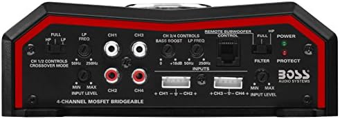 BOSS Audio Systems Elite BE1600. 4 4 Kanallı Araç Amplifikatörü - 1600 Watt, Tam Aralık, AB Sınıfı, 2-8 Ohm Kararlı,