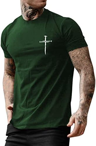 UBST 2022 Yeni Yaz Erkek Asker kısa kollu tişörtler Slim Fit İsa Çapraz Baskı Crewneck Tshirt Temel Casual Tee Tops