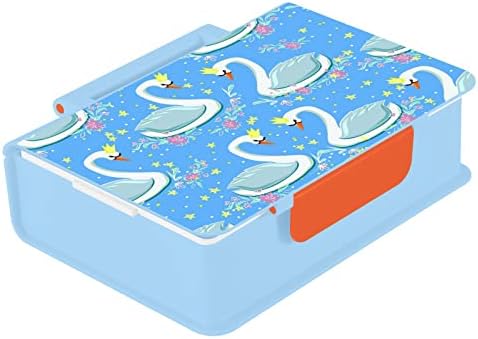 Yetişkinler için SUABO Kuğular Bento Kutuları/Çocuklar Sızdırmaz Öğle Yemeği Kutusu Mavi Öğle Yemeği Kapları İş/Okul