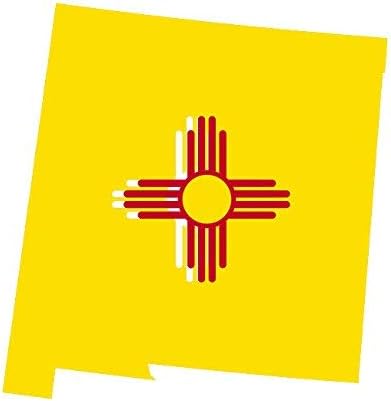 Yeni Meksika Devlet Şekilli Bayrak Sticker Kendinden Yapışkanlı Vinil çıkartma NM ABD'de Yapılan