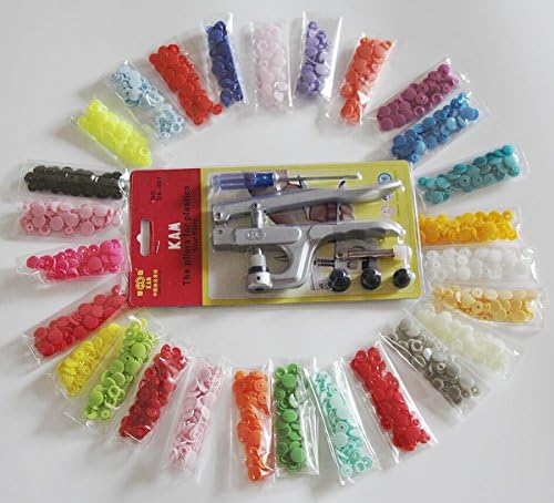 CHENGYIDA 270-PACK (27 Renk) KAM Plastik Yapış Düğmeler T5 (12mm) KAM Yapış El Basın Pense Bez Bebek Bezi için