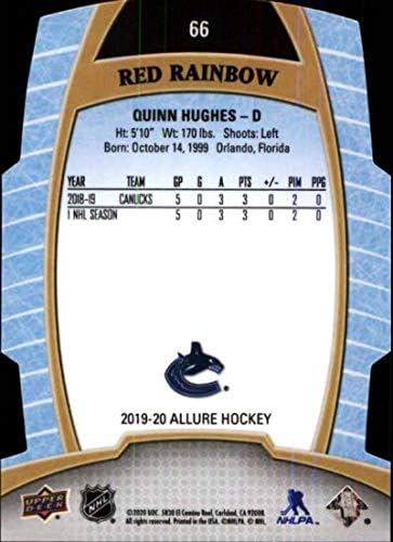 2019-20 Üst Güverte Allure Kırmızı Gökkuşağı 66 Quinn Hughes Vancouver Canucks RC Çaylak NHL Hokeyi Ticaret Kartı