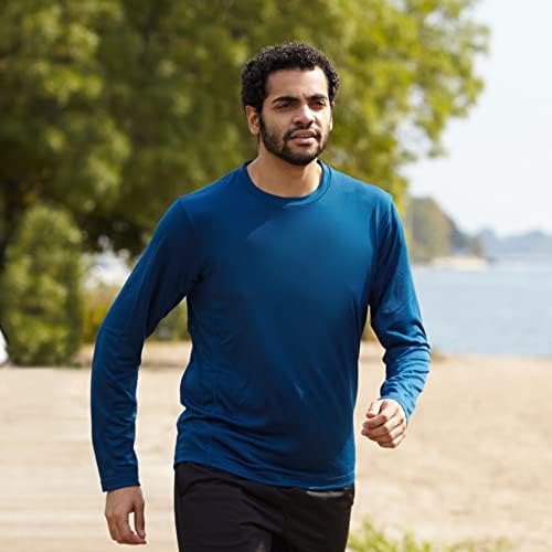 MCPORO Uzun Kollu Tee Gömlek Erkekler için Kuru Fit Nem Esneklik Güneş Koruma Koşu erkek Uzun Kollu Egzersiz T-Shirt